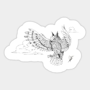 Owl - Drawing Art Sticker